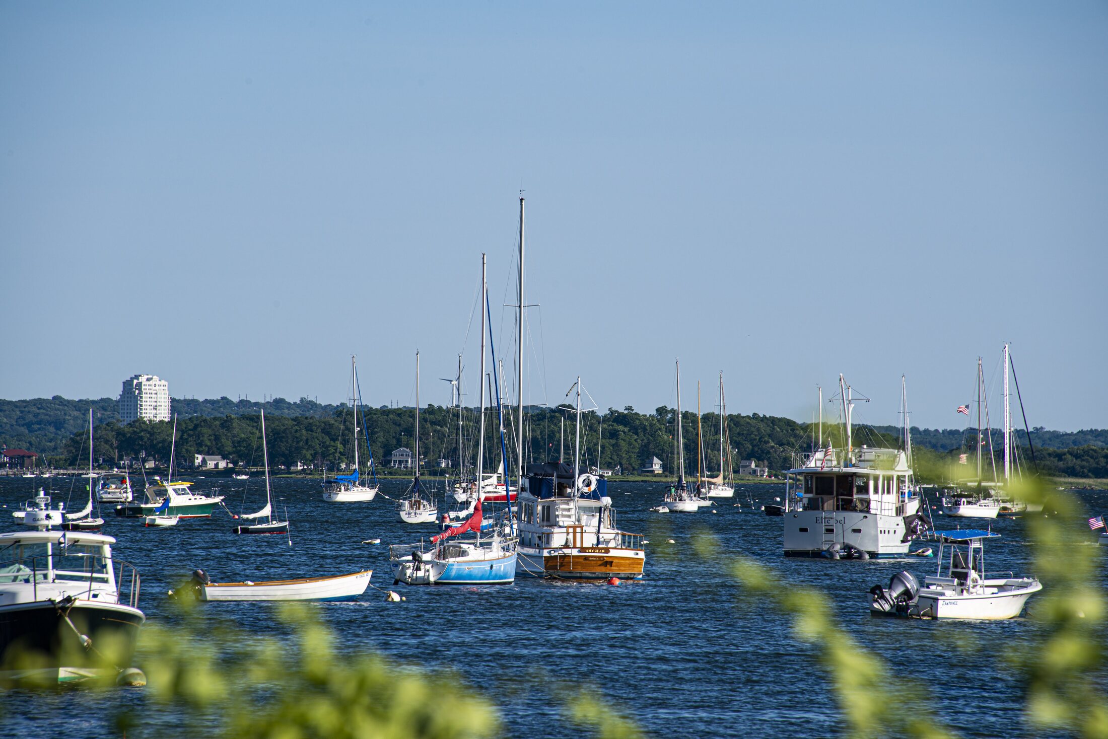 Sailboats across Bristol Harbor